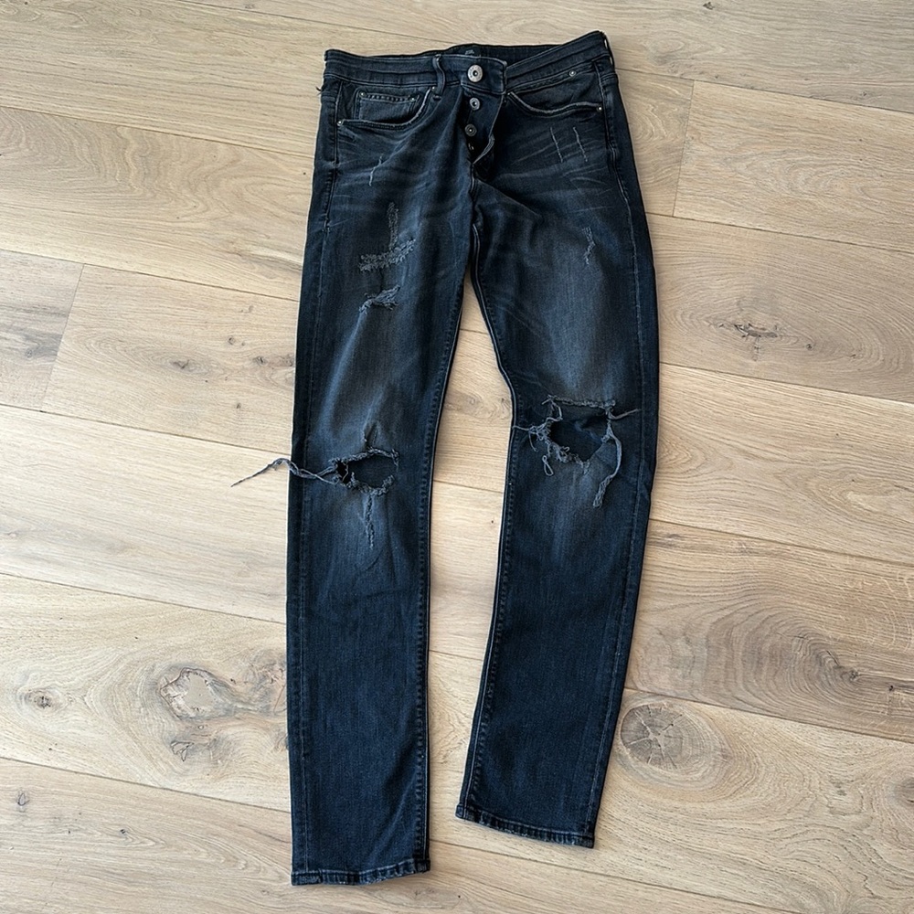 River Island Men’s Skinny Stretch Ripped Jeans 32/34